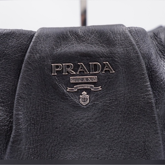 PRADA Black Cervo Leather Chain Bag - Picture 3 of 13